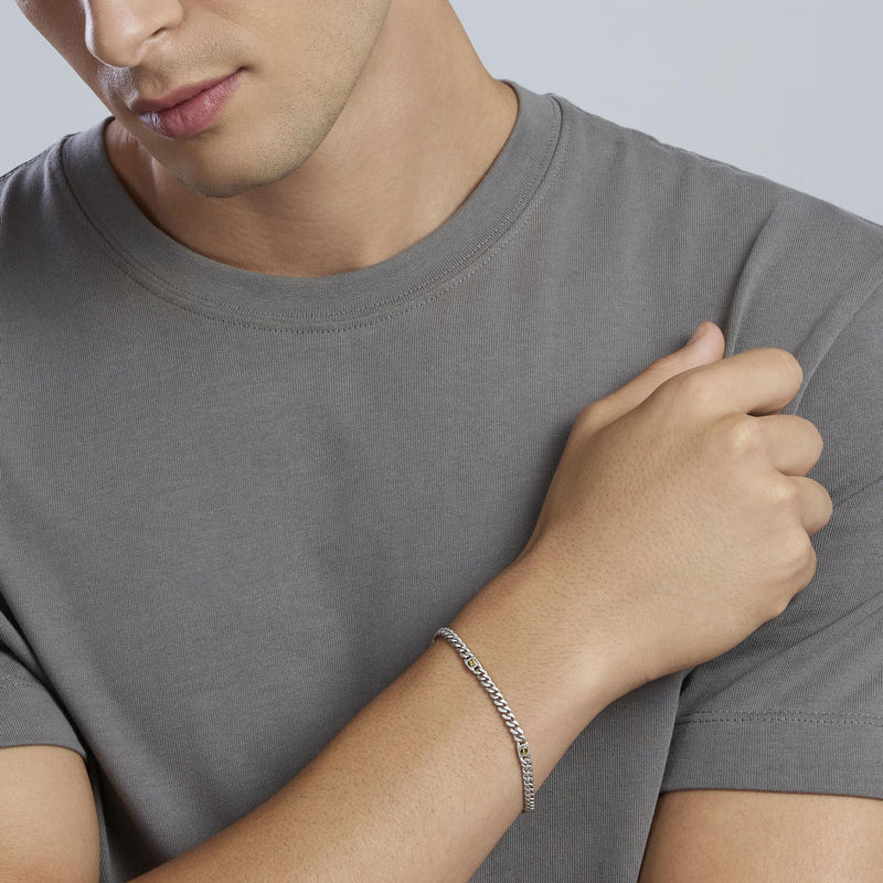 Bracciale regolabile con catena groumette e viti Screw