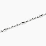 Bracciale con catena veneta e inserti neri Race