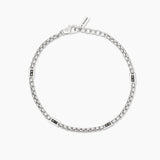 Bracciale con catena veneta e inserti neri Race