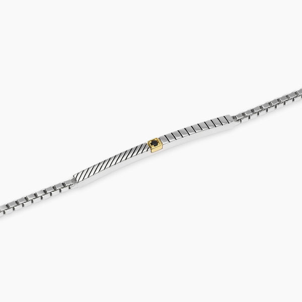 Bracciale con catena veneta e piastra Geometrico