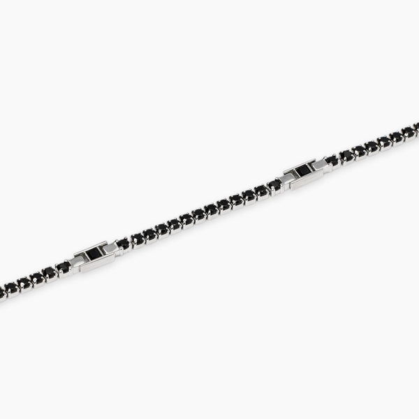 Bracciale tennis da uomo con zirconi neri Cult