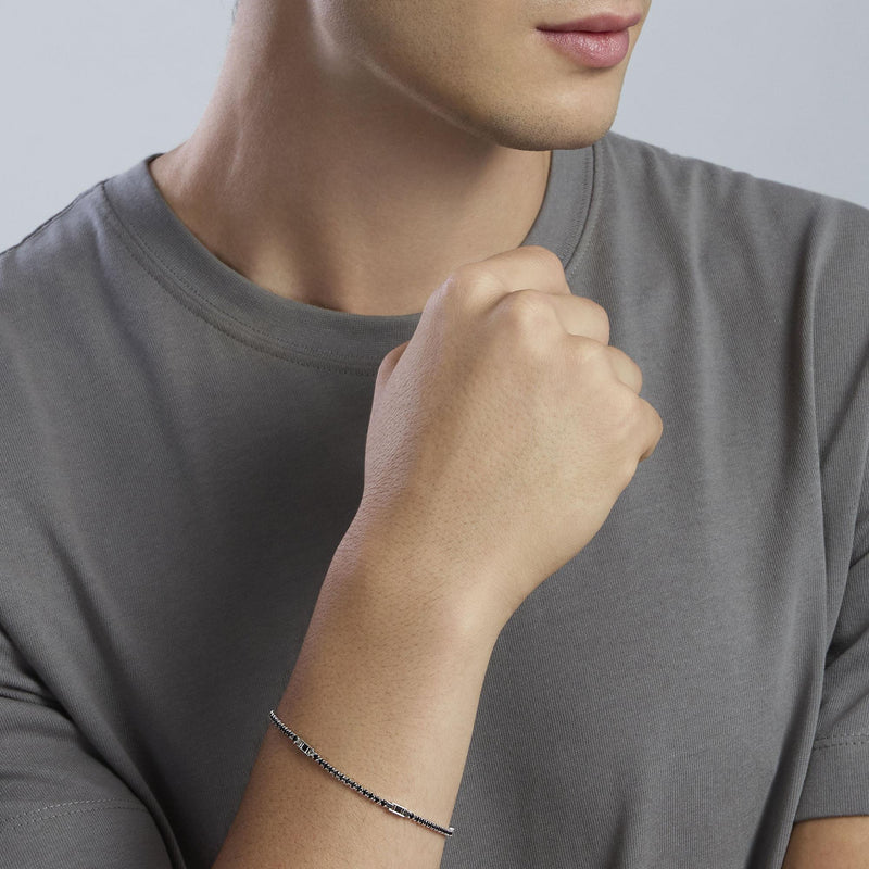 Bracciale tennis da uomo con zirconi neri Cult