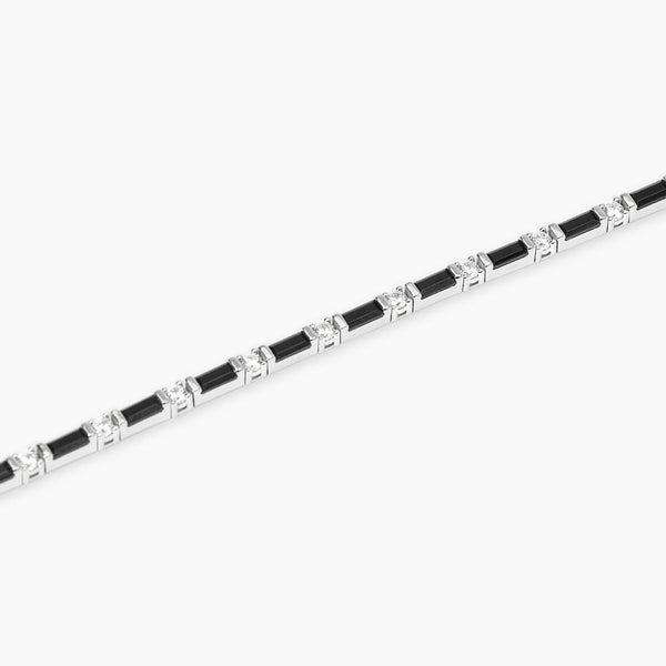 Bracciale tennis con zirconi bianchi e neri Trainspotting