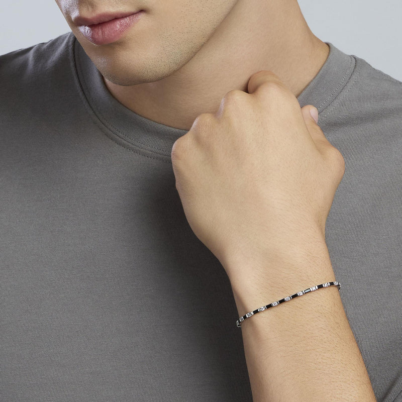 Bracciale tennis con zirconi bianchi e neri Trainspotting