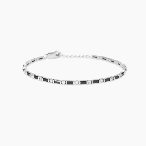 Bracciale tennis con zirconi bianchi e neri Trainspotting