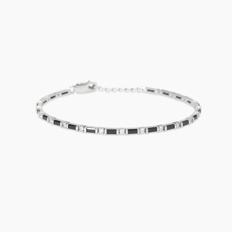 Bracciale tennis con zirconi bianchi e neri Trainspotting