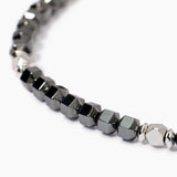 Bracciale regolabile da uomo in argento e ematite Porto Alegre