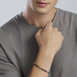 Bracciale regolabile da uomo in argento e ematite Porto Alegre
