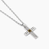 Collana con croce con zircone e placcatura oro Geometrico