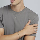 Collana con croce con zircone e placcatura oro Geometrico