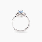 Anello con cuore in acquamarina sintetica VITTORIA