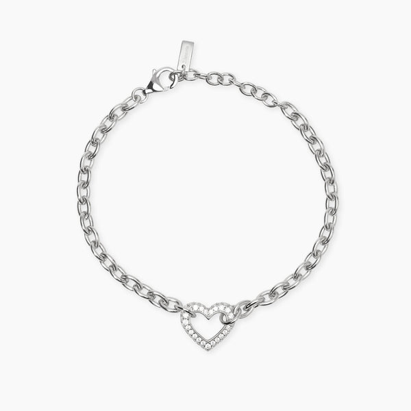 Bracciale con catena rolò e cuore BUBBLE HEART