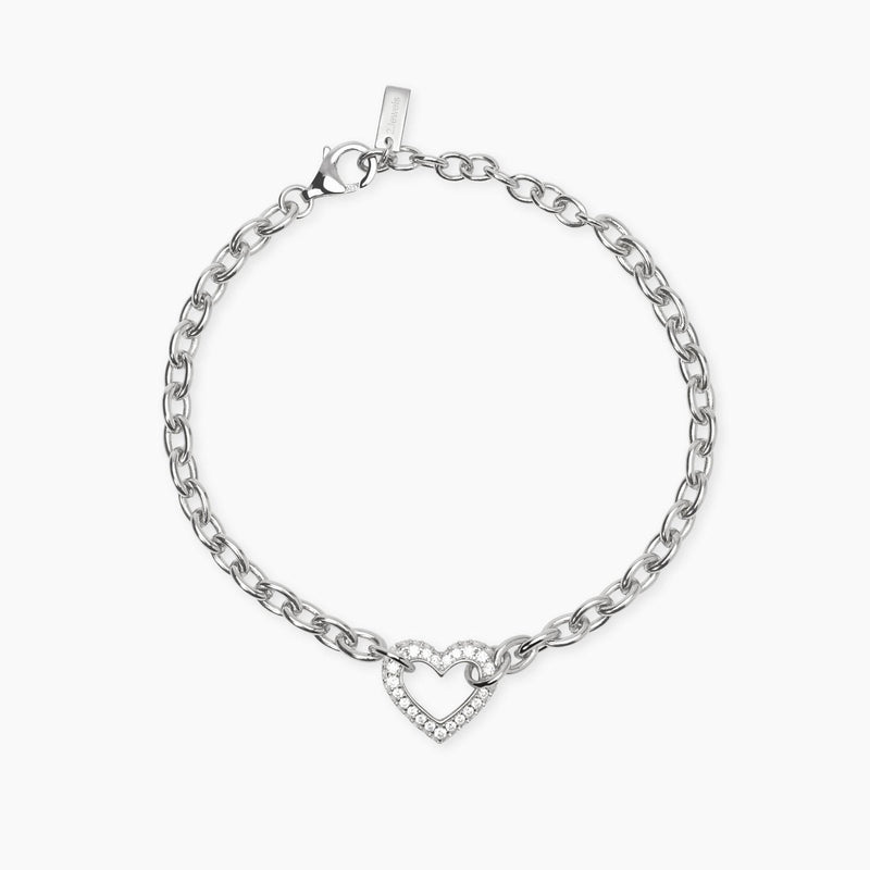 Bracciale con catena rolò e cuore BUBBLE HEART