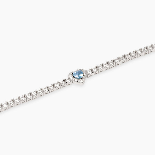Bracciale tennis con acquamarina sintetica LOVE AFFAIR
