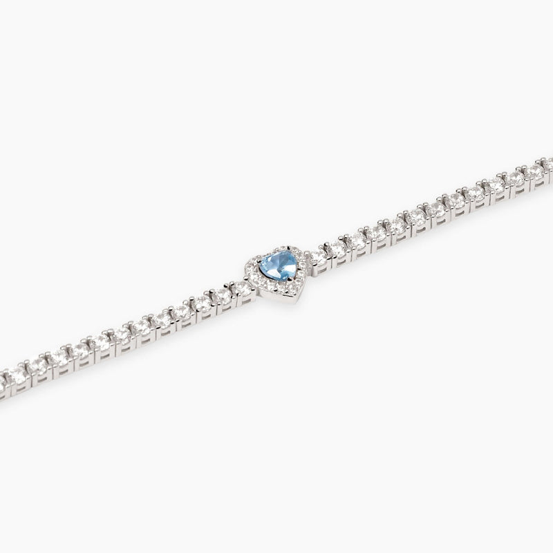 Bracciale tennis con acquamarina sintetica LOVE AFFAIR