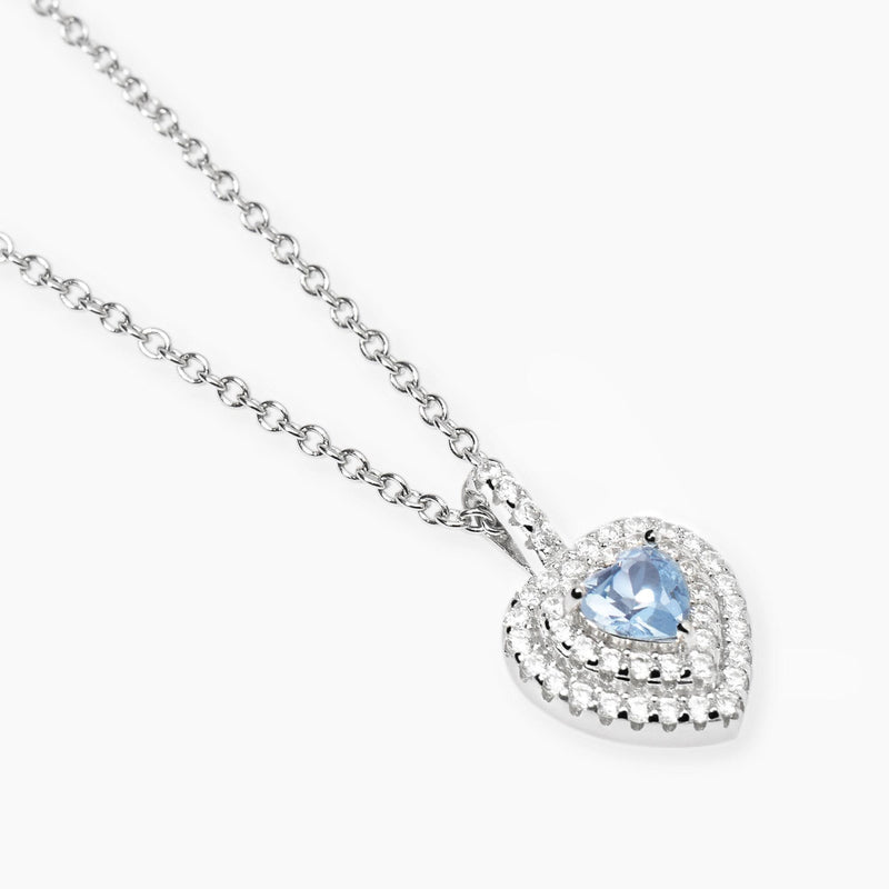 Girocollo con acquamarina sintetica e zirconi VITTORIA