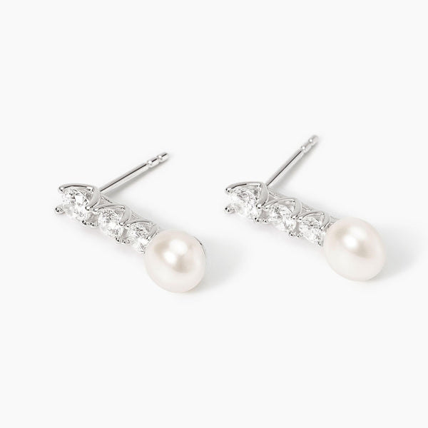 Orecchini con zirconi e perle coltivate JULIETTE