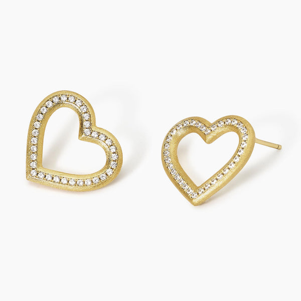 Orecchini cuore in argento dorato VERA