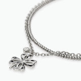 Bracciale a catene con quadrifoglio e cristallo Style 57