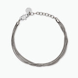 Bracciale multifilo argentato con catene snake Style 59