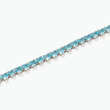 Bracciale tennis cuore con zirconi azzurri Style 60