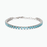 Bracciale tennis cuore con zirconi azzurri Style 60