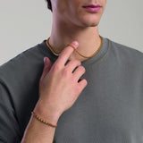 Bracciale uomo in acciaio dorato con catena fancy Style 35