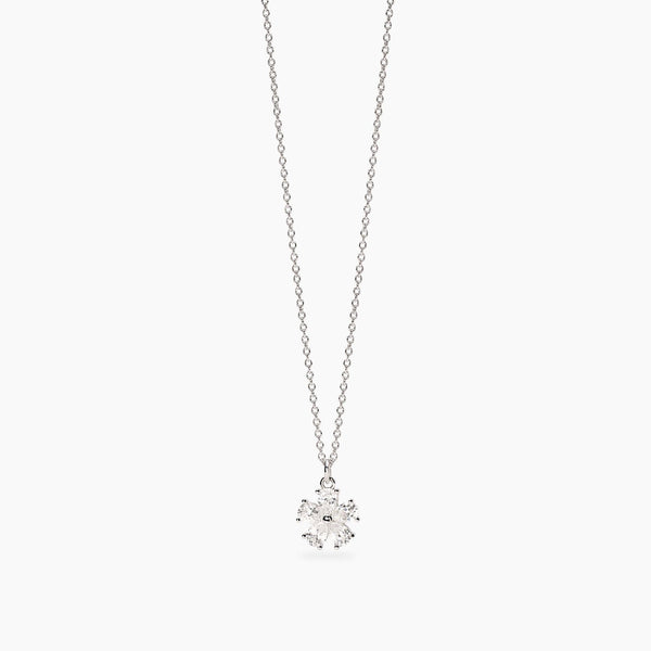 925er Argento Sterling Collana + Pendente Fiore Stella Ghirlanda Zirconia, L: 42 925er Argento Sterling Collana + Pendente Fiore Stella Ghirlanda Zirconia, L: 42