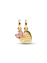 Charm Pendente Unione di Cuori Mamma e Figlia divisibile