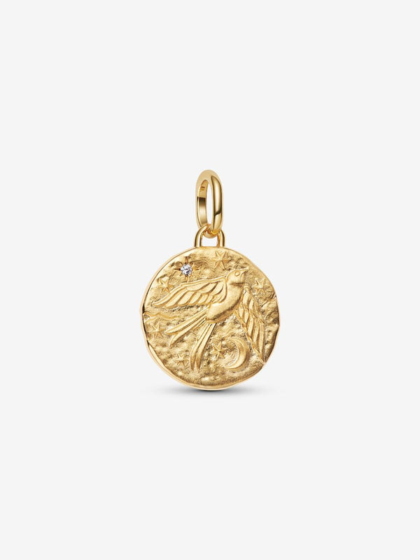 Charm Medallion Rondine "Dum Vita Est Spes Est"