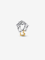 Charm Openwork Casa "With You I'm Home" Argento Sterling 925, Placcatura in Oro 14k