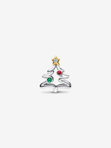Charm Openwork Albero di Natale Argento Sterling 925, Placcatura in Oro 14k