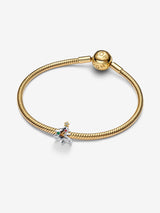 Charm Openwork Albero di Natale Argento Sterling 925, Placcatura in Oro 14k