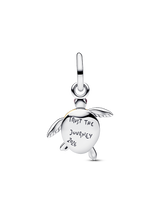 Charm Pendente Tartaruga Marina Rosa con diamante creato in laboratorio