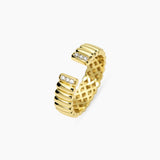 Anello aperto in argento placcato oro regolabile JANE