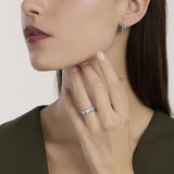 Anello aperto in argento con zirconi regolabile JANE