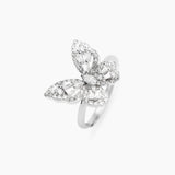 Anello in argento con farfalla in zirconi BATTITO D'ALI