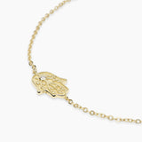Bracciale in argento dorato con mano di Fatima POSITIVE ENERGY