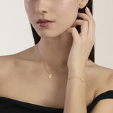Bracciale in argento dorato con mano di Fatima POSITIVE ENERGY