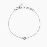 Bracciale in argento con catena forzatina e cuore VOILÀ
