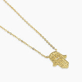 Girocollo in argento dorato con mano di Fatima POSITIVE ENERGY