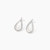 Orecchini a goccia con zirconi e perle coltivate ONE