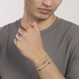 Bracciale da uomo regolabile in argento con catena veneta THINKER