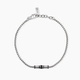 Bracciale da uomo regolabile in argento con catena veneta THINKER