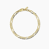 Bracciale in argento dorato con catena figaro da uomo MILLENNIUM