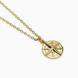 Collana da uomo in argento dorato con rosa dei venti JOURNEY