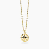 Collana da uomo in argento dorato con rosa dei venti JOURNEY