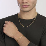 Collana in argento dorato con catena figaro da uomo MILLENNIUM
