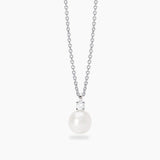 Girocollo con perla coltivata e diamante lab-grown 0,08 carati MY DIAMOND