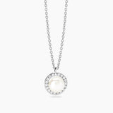 Girocollo con perla coltivata e diamanti lab-grown 0,011 carati MY DIAMOND